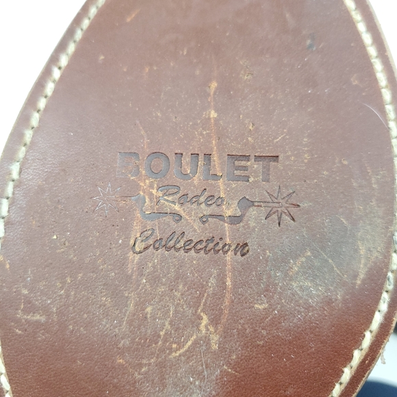 Boulet brown leather cowboy boots, size 8.5 3E - Picture 7 of 8
